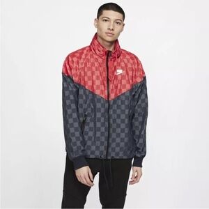 Nike Windrunner Jacket Checkered Red And Black NSW Size small